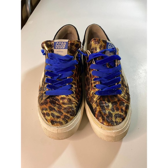 Golden Goose May Star Leopard-Print Low Sneakers Size 42 - Picture 2 of 8